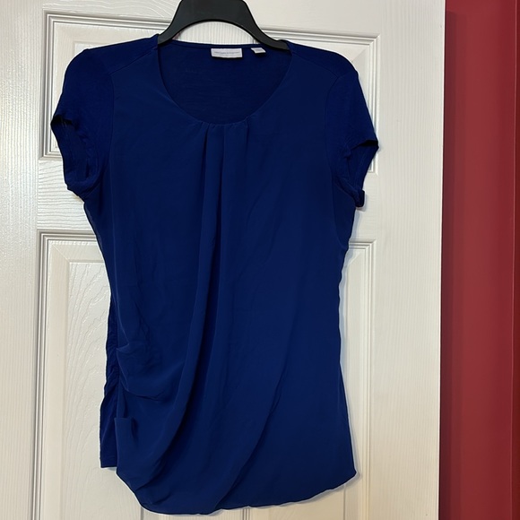 New York & company cobalt blue dress shirt size xtra small - Picture 1 of 7